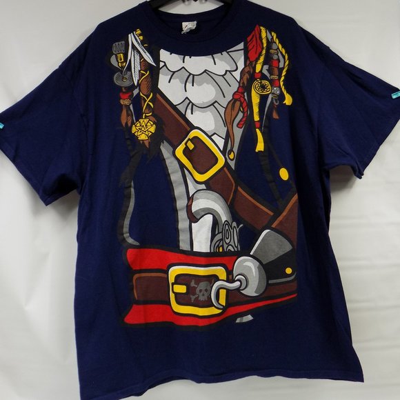 Delta Other - Pirate Costume Graphic Front T-Shirt Size 2XL